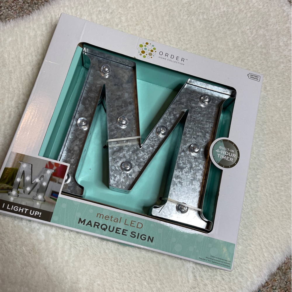 Home Collection “M” Marquee Metal LED Sign - Picture 14 of 16